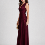 Aurora | Pleated V-Neck Midi Dress
