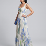 Victoria | Square Neck Floral Midi Dress