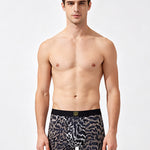 3 Pack Men's Leopard Print Antibacterial Skin-Friendly Trunks