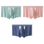 3 Pack Split-Support Men's Trunks- Breathable & Bulge-Enhancing