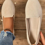 SHERNA™ - Women’s Solid Color Flats Soft Sole Pointed Toe Slip-On Shoes