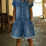 Clara | Short Sleeve Playsuit Dress