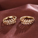 Inlaid Zirconia Leaf Fashion Earrings