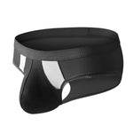 3 Pack Men's Low-Rise Ice Silk High-Stretch U-Convex Large Pouch Briefs