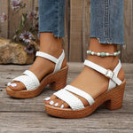 Braided Block Heel Sandals