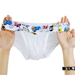 2 Pack Men's High-Cut Cartoon Waistband Breathable Semi-Transparent Bikini