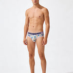 2 Pack Men's Stylish Prints Skin-Friendly & Stretch Fit Briefs