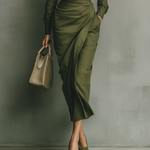 Natalie | Green Cotton Blended Maxi Dress
