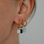 Louane Graceful Drop Stone Twisted Earrings