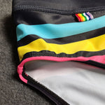 Mens Quick-drying Stripes Swim Briefs