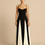 Vida | Elegant Contrast Ruffles Maxi Dress
