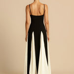 Vida | Elegant Contrast Ruffles Maxi Dress
