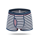 Men's Striped Cotton Sports Boxer Briefs