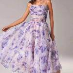 Karlee | Elegant Printed Strapless Dress