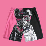 Men Animal Print Drawstring Waist Swim Trunks