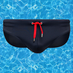 Men's Solid Swimming Briefs Drawstring Bikini