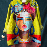 Eugen | Oil Painting Freda Portrait Art Printed Women's Casual  Shirt