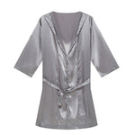 Couple Soft Tie Thin Bathrobe Pajamas