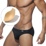 Men’s Solid Color Swim Briefs with Removable Pad
