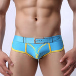 Zipper Belt Printed Cotton Pouch Briefs