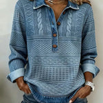 Cynthia |Trendy Sweatshirt with Half Button and Collar