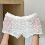 3 Pack Men's Ice Silk Breathable Lightweight 10A Antibacterial Lace Trunks