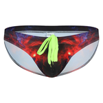 Men’s Sexy Low-rise Print Briefs With Drawstring