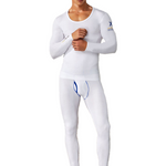 Men's Splicing Lines Cotton Thermal Underwear Set