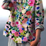 Miley | Colorful Spring Floral Garden Printed Women's Casual Shirt