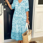 Ellie | Graceful V-Neck Floral Dress