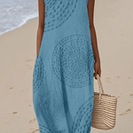 Ladies Casual Printed Round Neck Sleeveless Dress