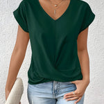 BELLA | Classic Twist Detail V-Neck Top