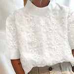 Carmela | Floral Solid Stand-Up Collar
