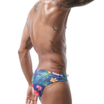 Mens Bulge Pouch Surfing Printed Bohemian Swim Briefs