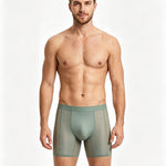 3 Pack Men's Satin Lace Jacquard 3D U-Pouch Anti-Chafe Breathable Midway Briefs
