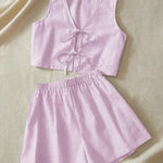 MOESHA™ - Chic Summer Sleeveless Vest and High-Waist Shorts Set