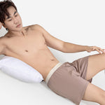 2 Pack Men's Solid Color Seamless Comfort Mid-Rise Home Shorts