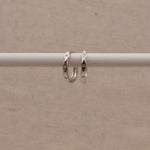 Silver Marquise Huggie Hoops
