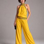Tessa | Contrast-Trim Wide-Leg Jumpsuit