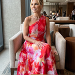 Elizabeth | One-Shoulder Pleated Midi Dress