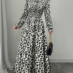 MOREN™ - Elegant Long Sleeve Floral Print A-Line Dress