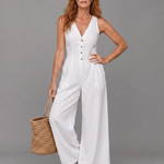 Brooke | Button-Front Wide-Leg Jumpsuit