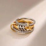 Majestic Stacked Crystals Ring