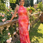 Violet | Halter Printed Maxi Dress