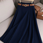 Mariah | Solid Color High Waist a-Line Casual Skirt