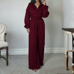 DARA™ - Comfy Zip Up Hooded Sweatshirt and Elastic Waist Pants Set