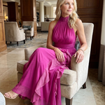 Chloe | High Neck Ruffle Maxi Dress