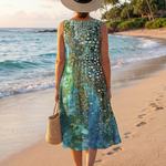 Flora | Ocean Mosaic Midi Dress