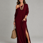Jenna | One-Shoulder Side-Slit Midi Dress