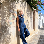 Quinn | Zip-Front Denim Wide-Leg Jumpsuit